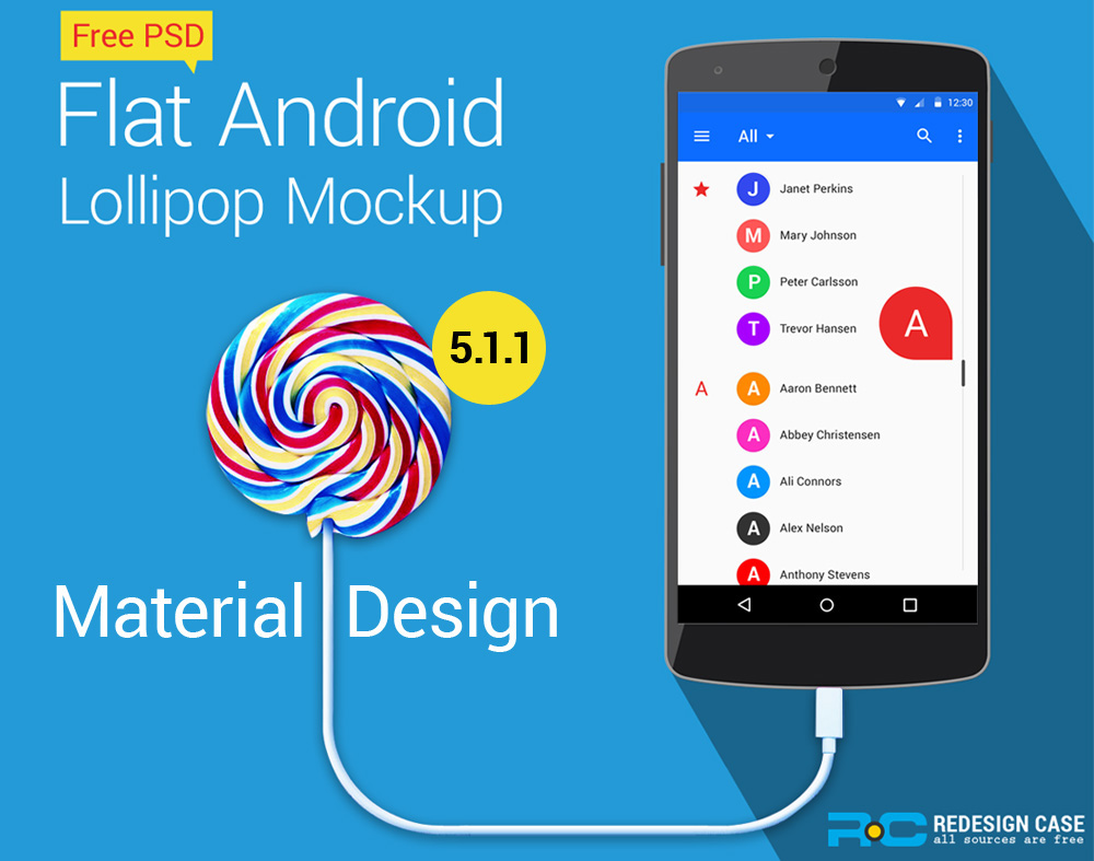 Android Lollipop GUI Kit V-5.1.1